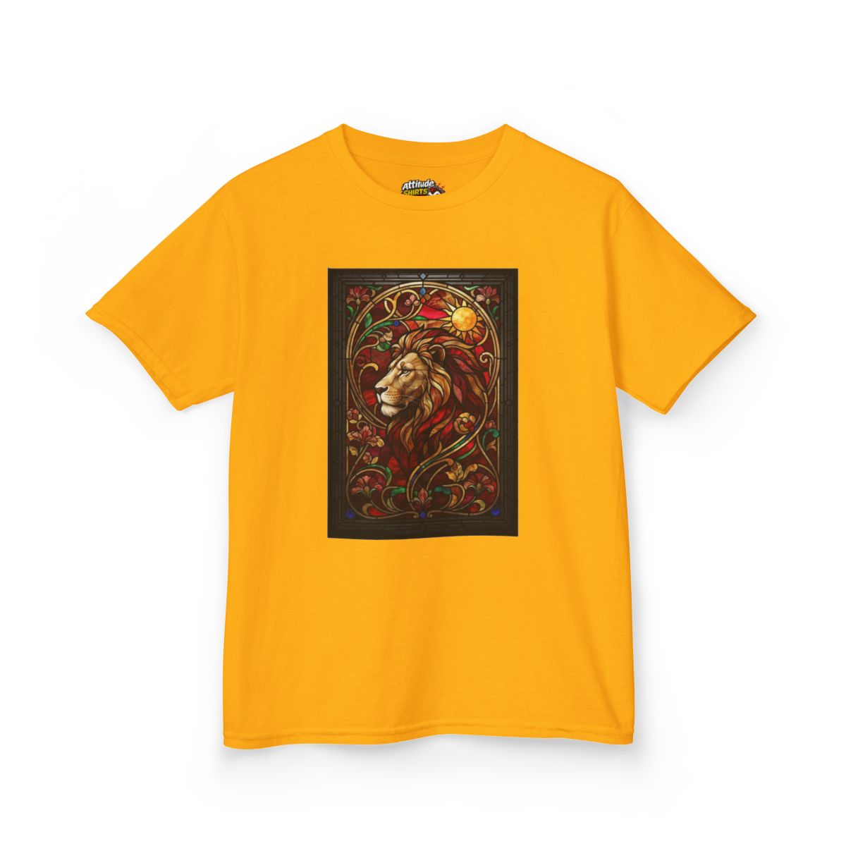 Color: Gold | Stained Glass Sign LEO Kids Tee