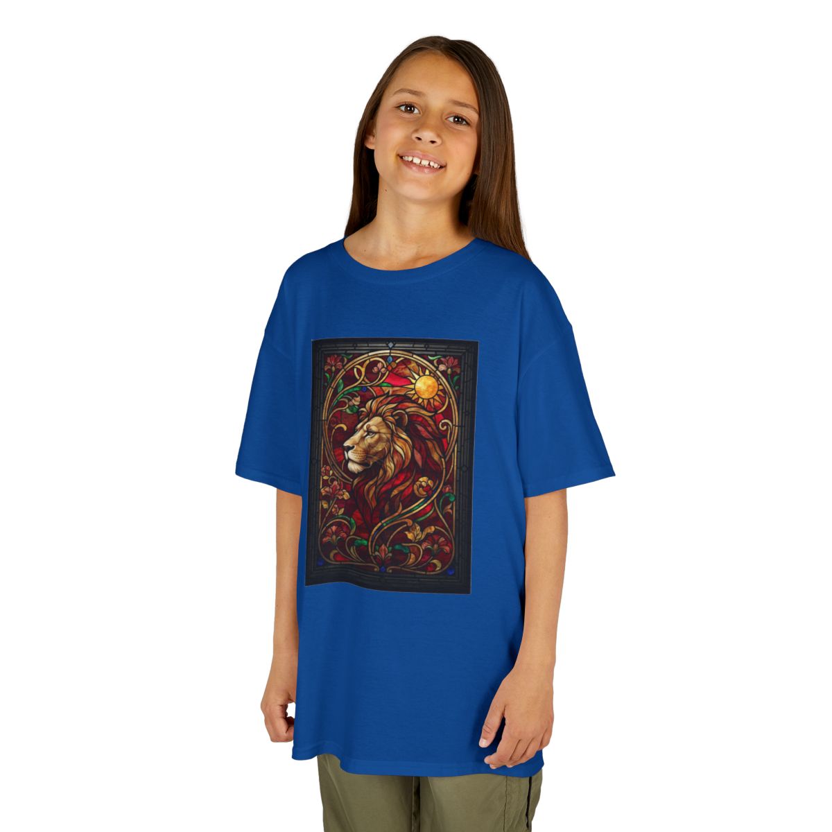 Color: Royal | Stained Glass Sign LEO Kids Tee