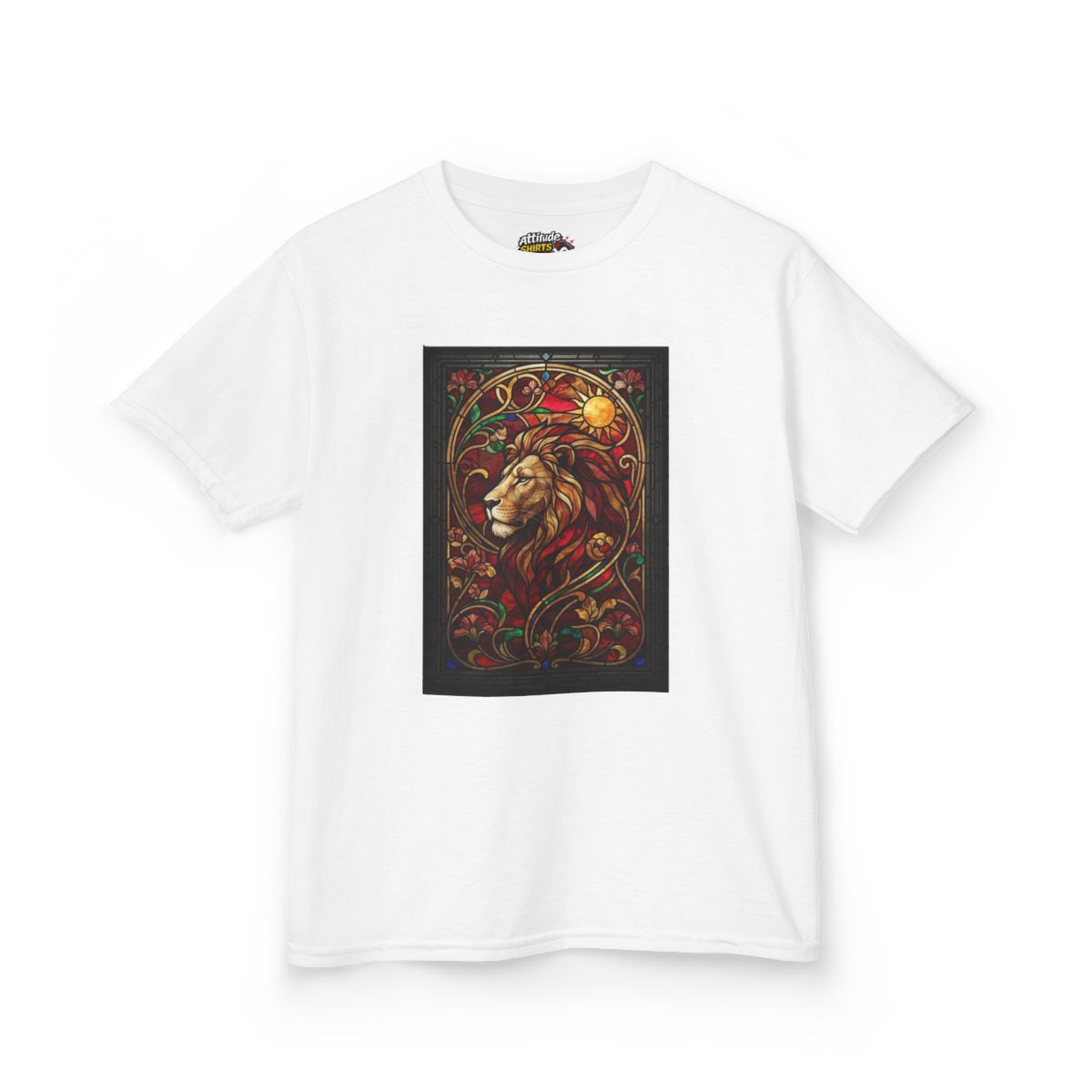 Color: White | Stained Glass Sign LEO Kids Tee