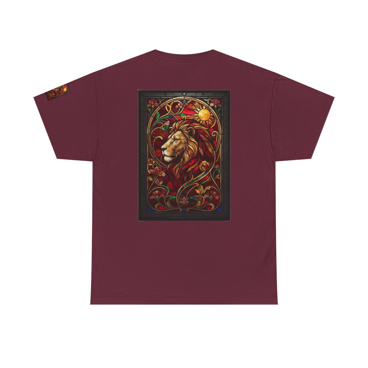 Color: Maroon | Stained Glass Sign LEO Premium Graphic Tee