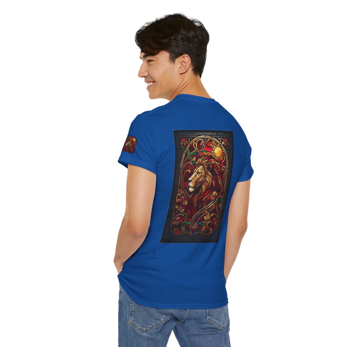 Color: Royal | Stained Glass Sign LEO Premium Graphic Tee