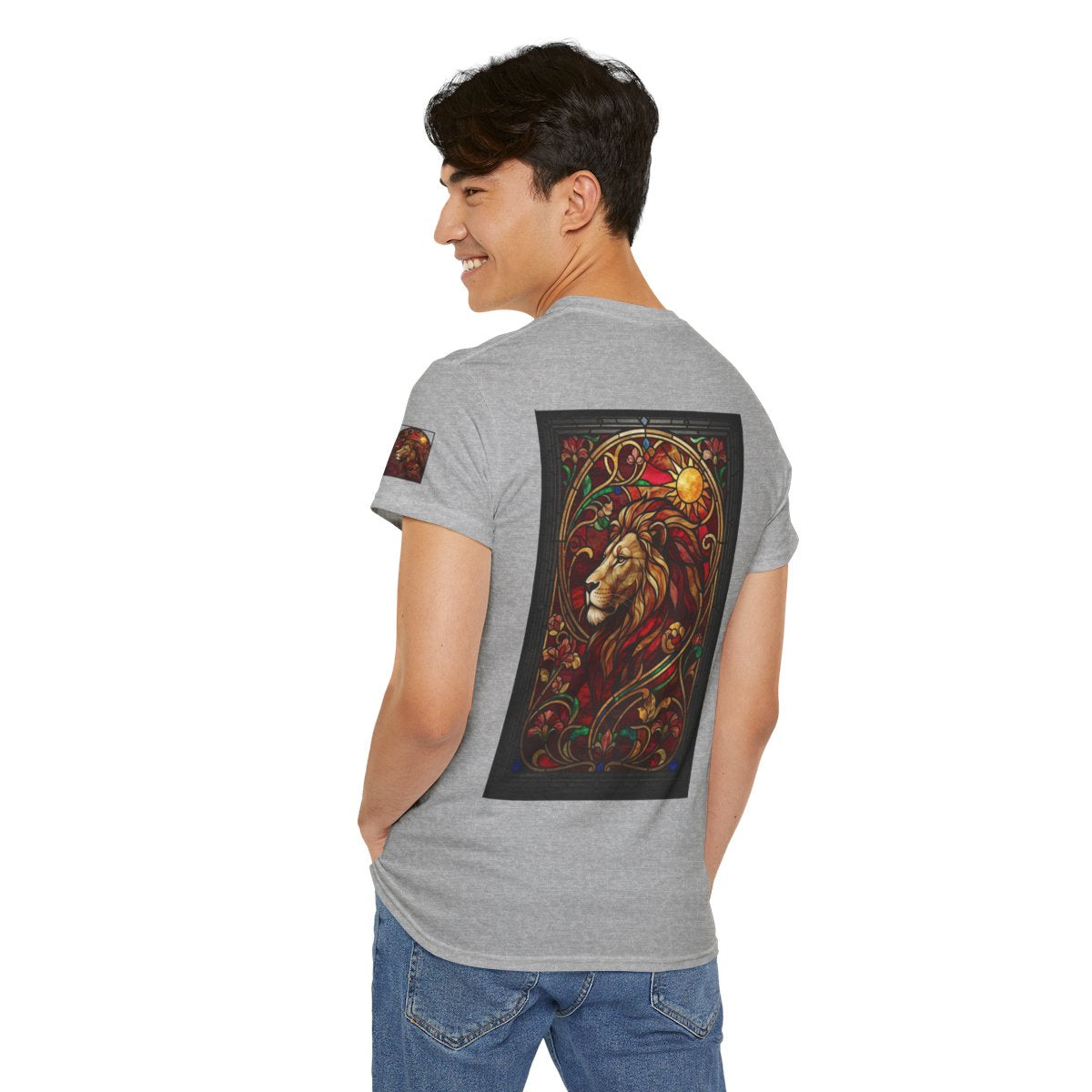 Color: Sport Grey | Stained Glass Sign LEO Premium Graphic Tee