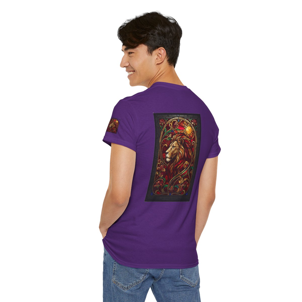 Color: Purple | Stained Glass Sign LEO Premium Graphic Tee