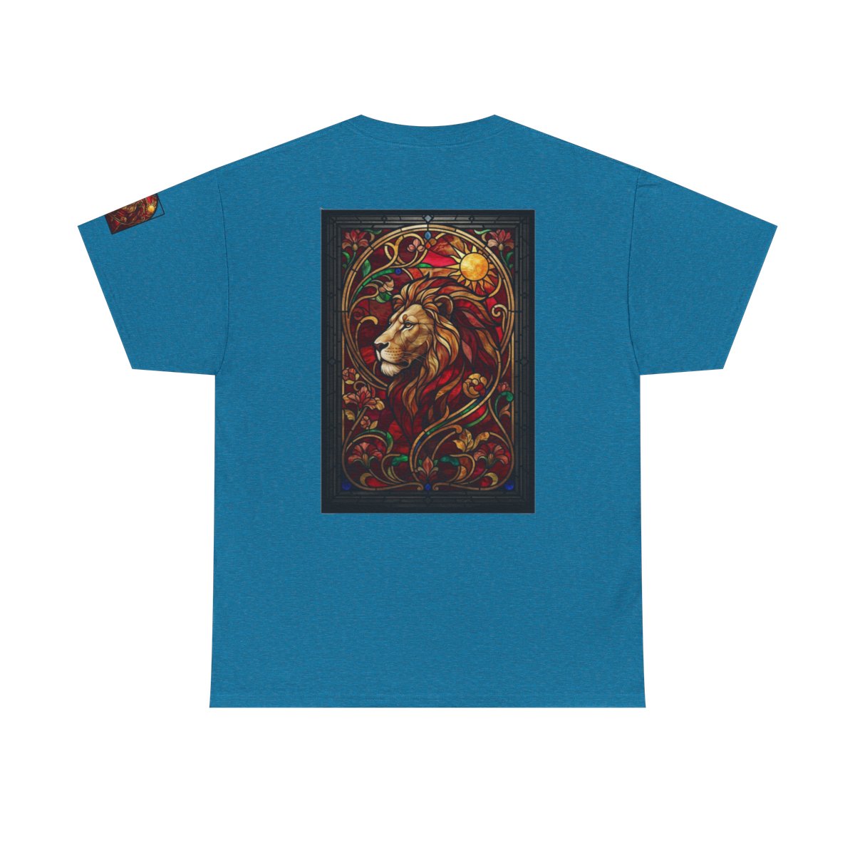 Color: Antique Sapphire | Stained Glass Sign LEO Premium Graphic Tee