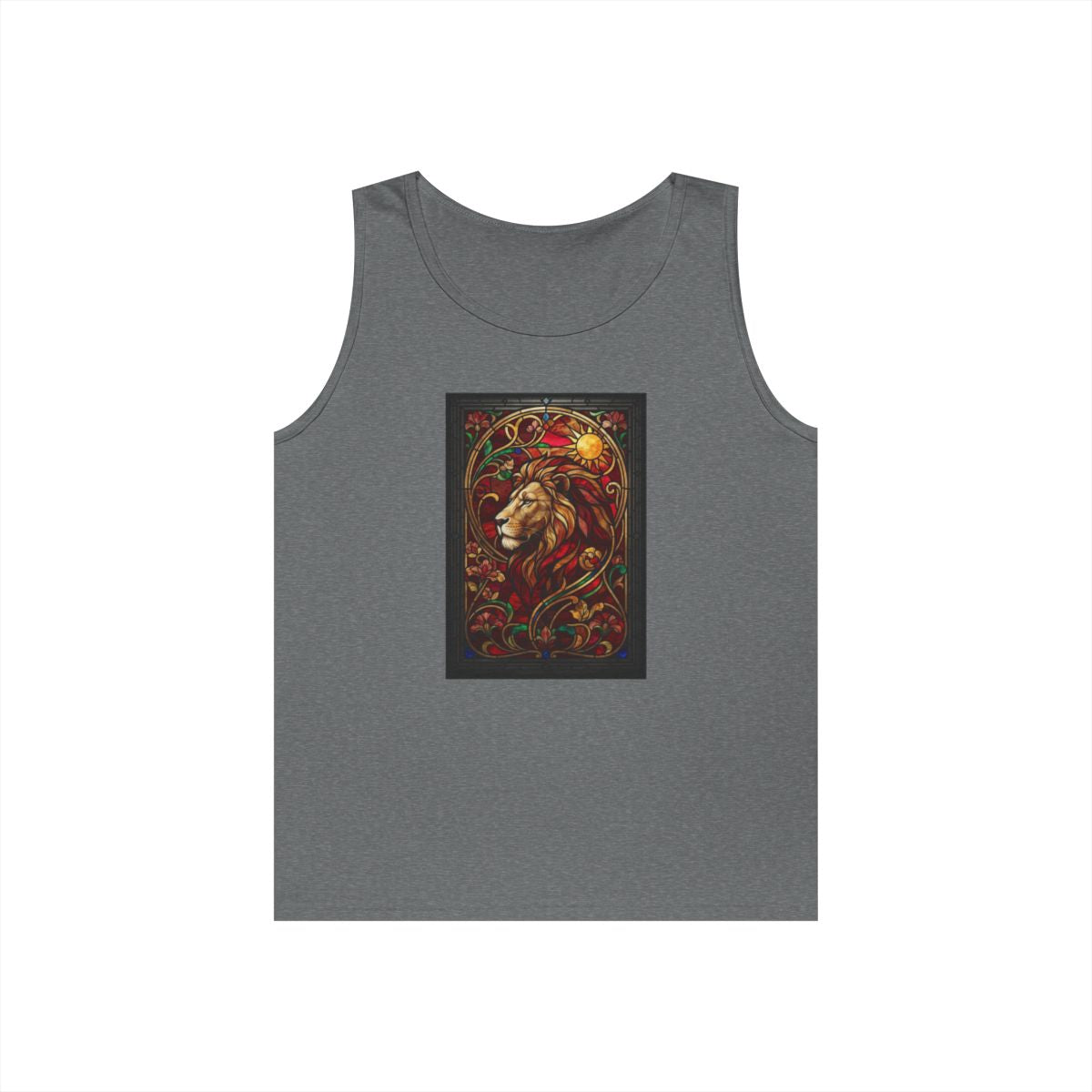 Color: Graphite Heather | Stained Glass Sign LEO Tank Top