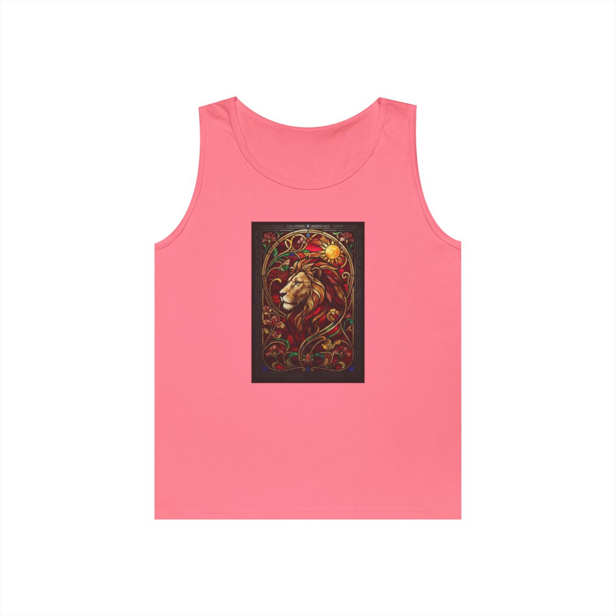 Color: Safety Pink | Stained Glass Sign LEO Tank Top