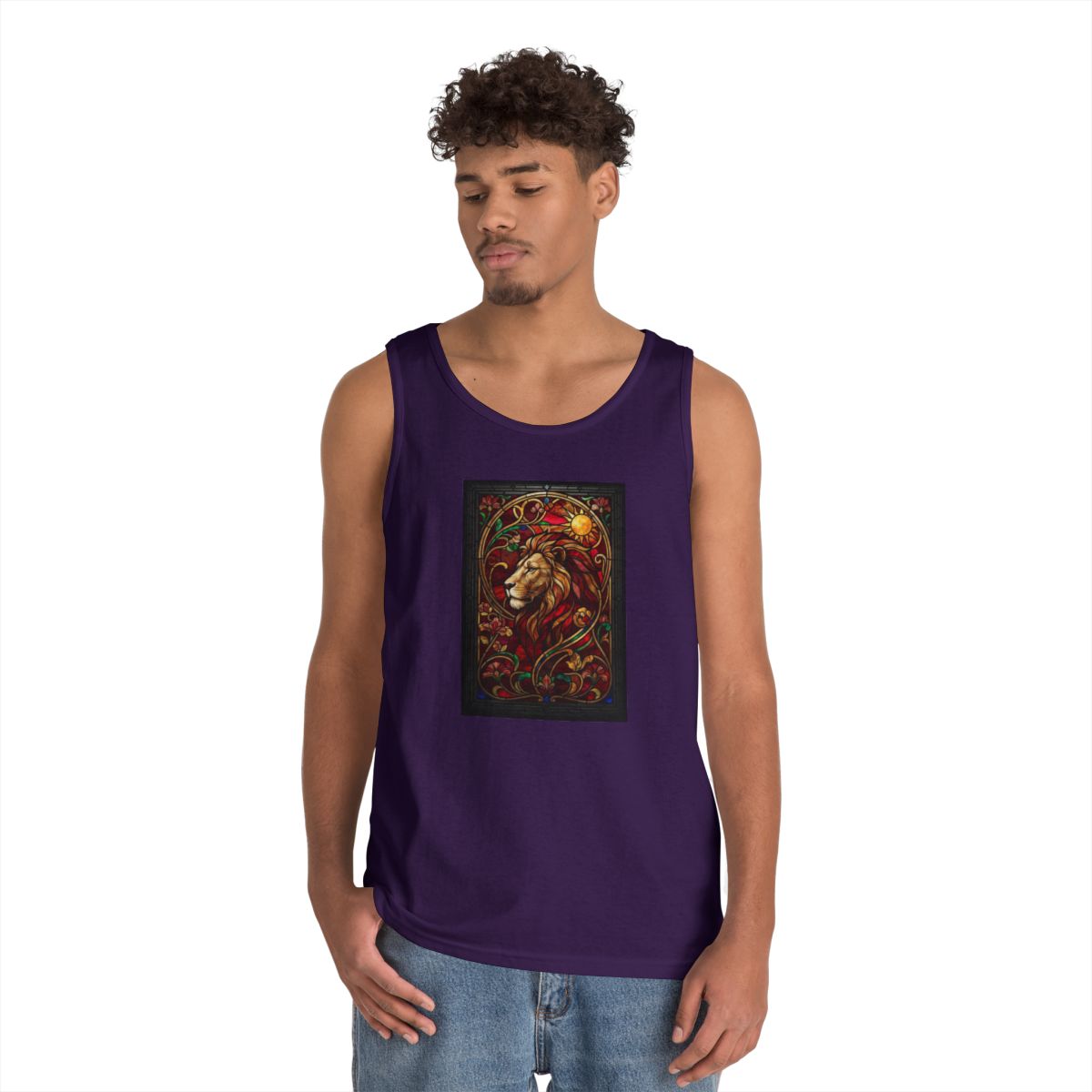 Color: Purple | Stained Glass Sign LEO Tank Top