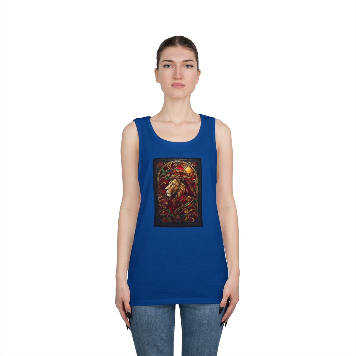 Color: Royal | Stained Glass Sign LEO Tank Top