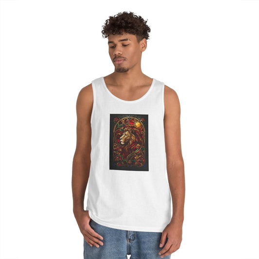 Color: White | Stained Glass Sign LEO Tank Top