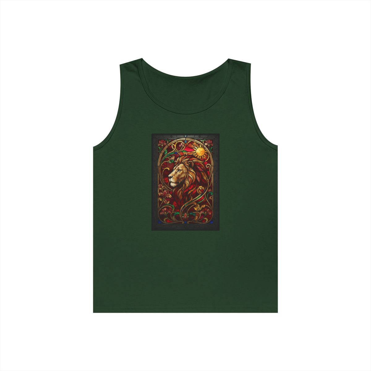 Color: Forest Green | Stained Glass Sign LEO Tank Top