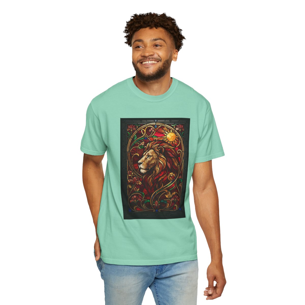 Color: Island Reef | Stained Glass Sign LEO Unisex Garment-Dyed Tee