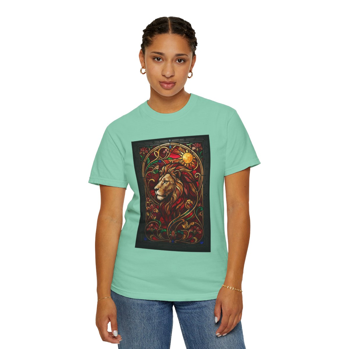 Color: Island Reef | Stained Glass Sign LEO Unisex Garment-Dyed Tee