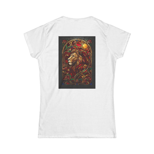 Color: White | Stained Glass Sign LEO Women's Tee