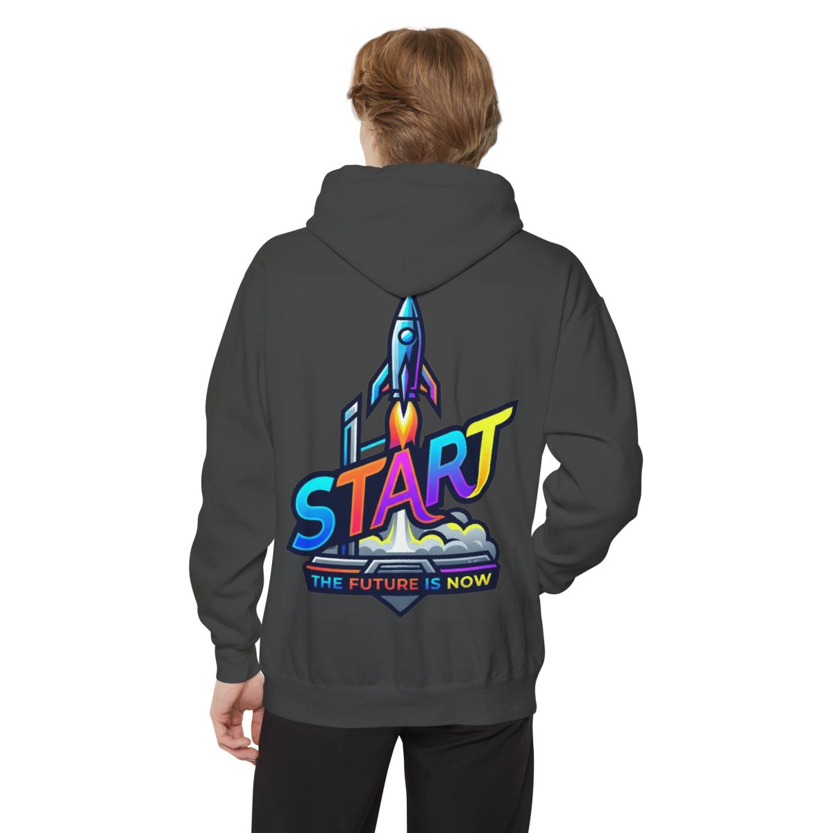 Color: Pepper | Start The Future Is Now Garment-Dyed Hoodie