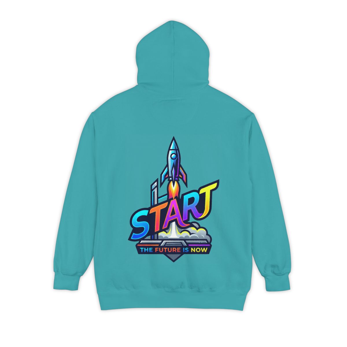 Color: Seafoam | Start The Future Is Now Garment-Dyed Hoodie