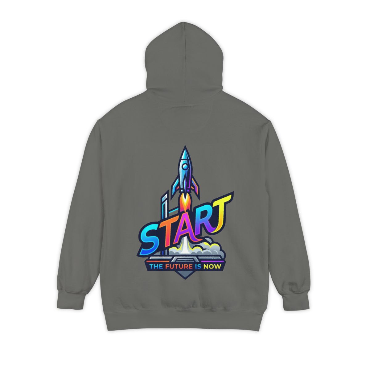 Color: Grey | Start The Future Is Now Garment-Dyed Hoodie