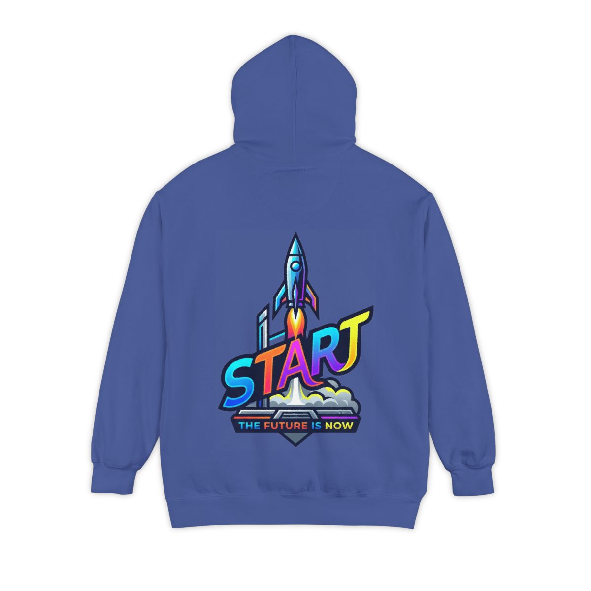 Color: Flo Blue | Start The Future Is Now Garment-Dyed Hoodie