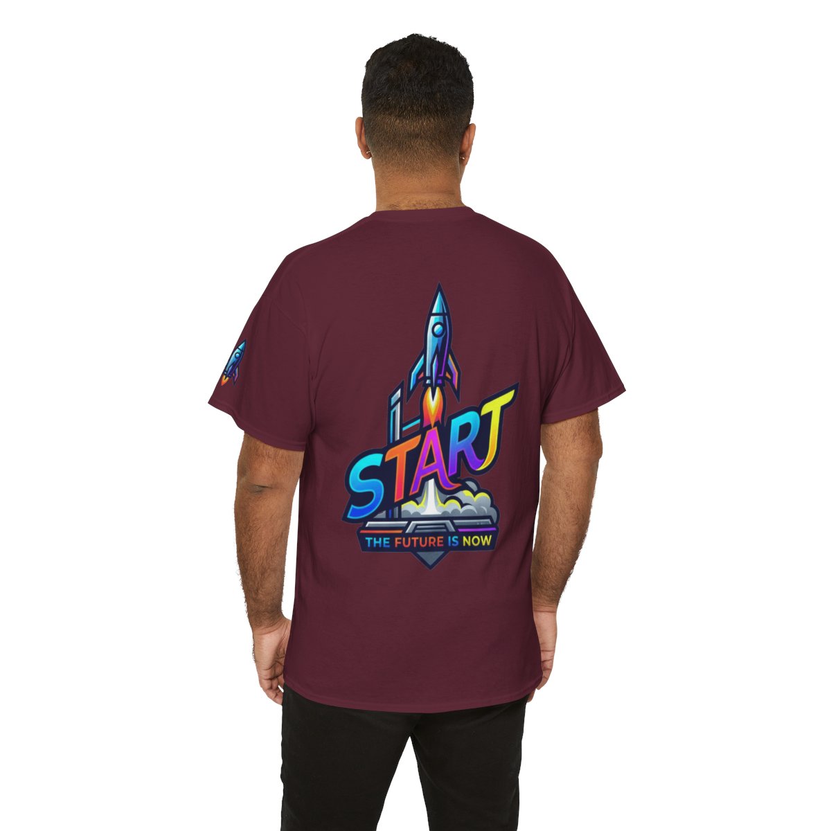 Color: Maroon | Start The Future Is Now Premium Graphic Tee
