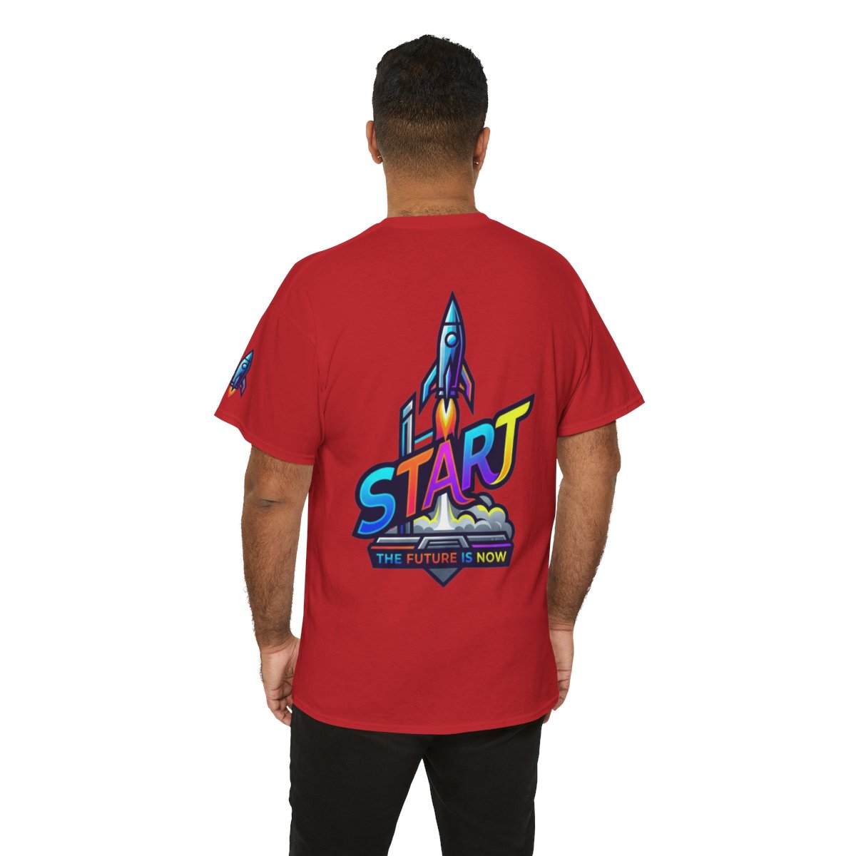 Color: Red | Start The Future Is Now Premium Graphic Tee