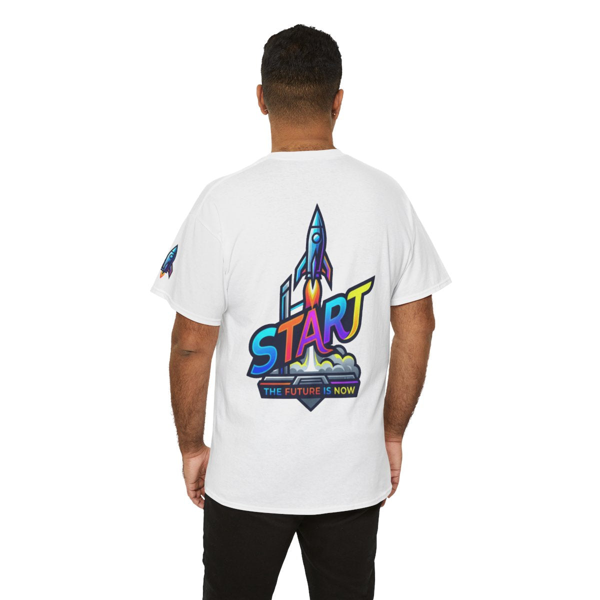 Color: White | Start The Future Is Now Premium Graphic Tee