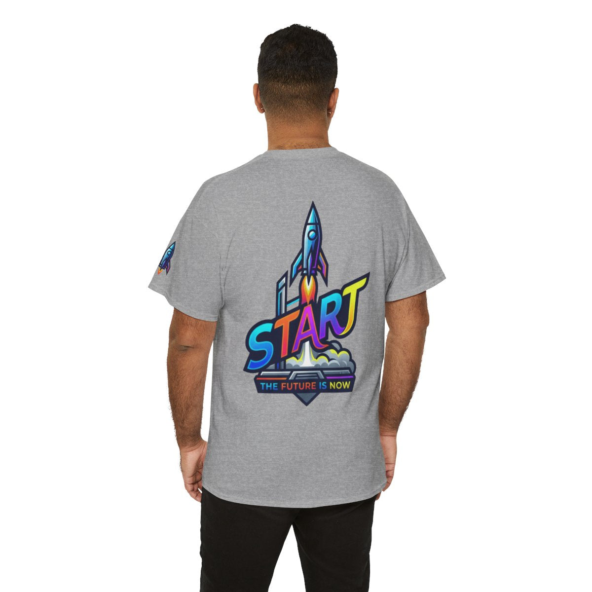 Color: Sport Grey | Start The Future Is Now Premium Graphic Tee