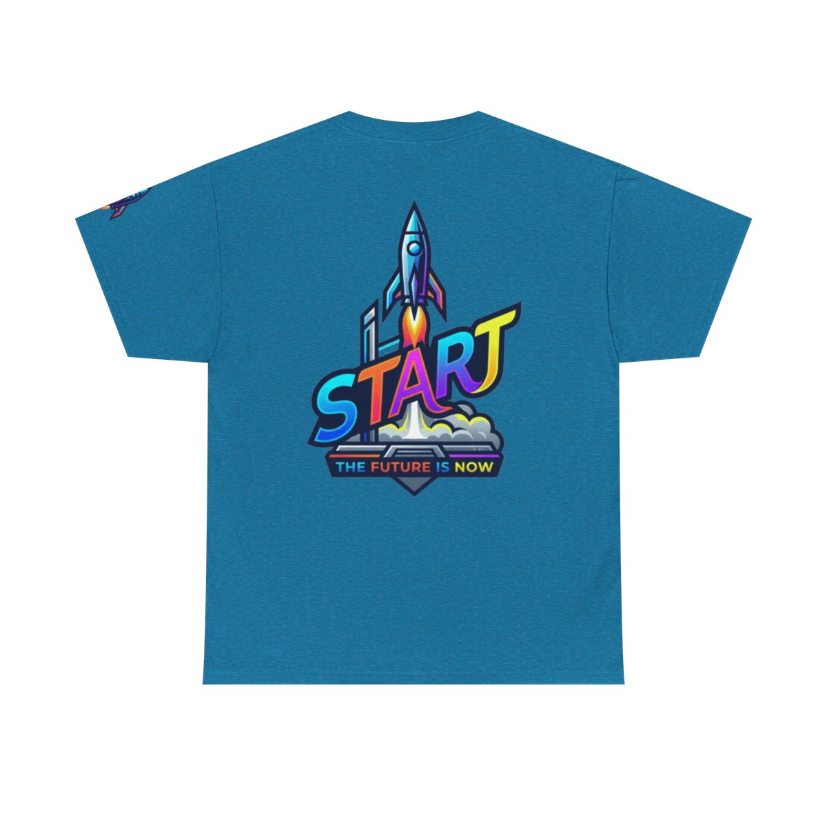 Color: Antique Sapphire | Start The Future Is Now Premium Graphic Tee