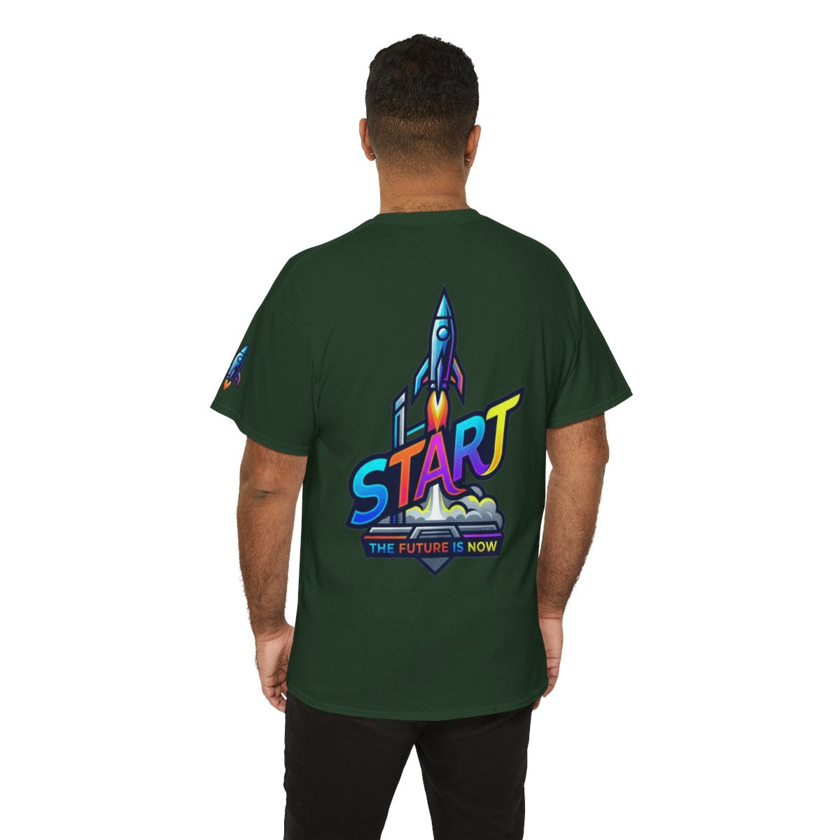 Color: Forest Green | Start The Future Is Now Premium Graphic Tee