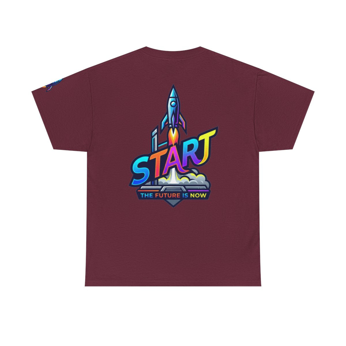 Color: Maroon | Start The Future Is Now Premium Graphic Tee