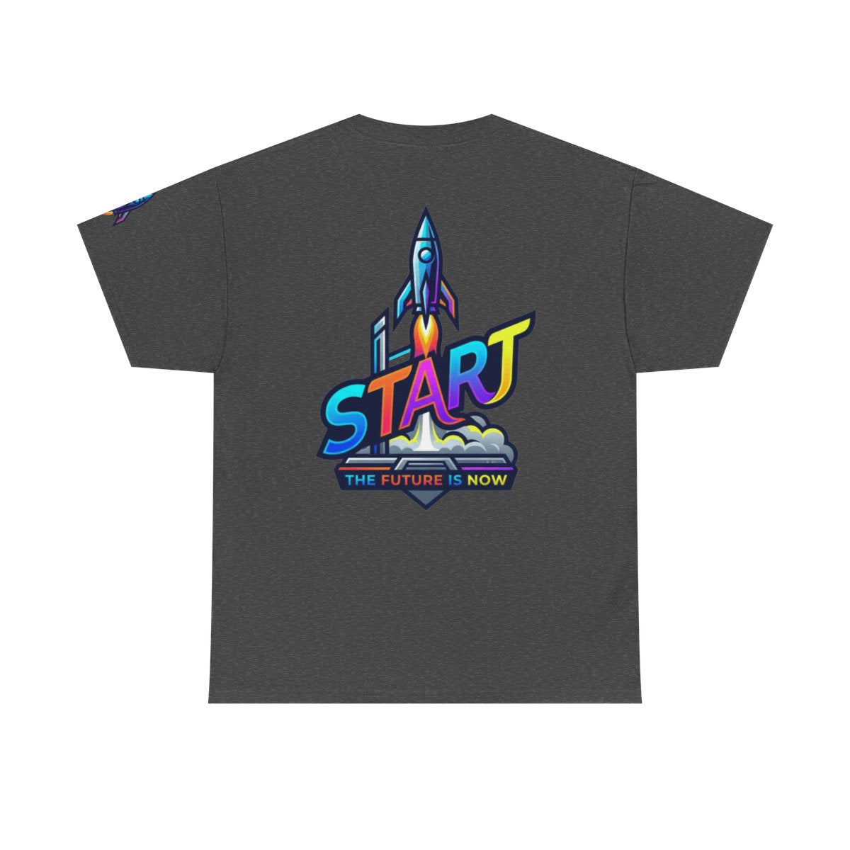 Color: Dark Heather | Start The Future Is Now Premium Graphic Tee