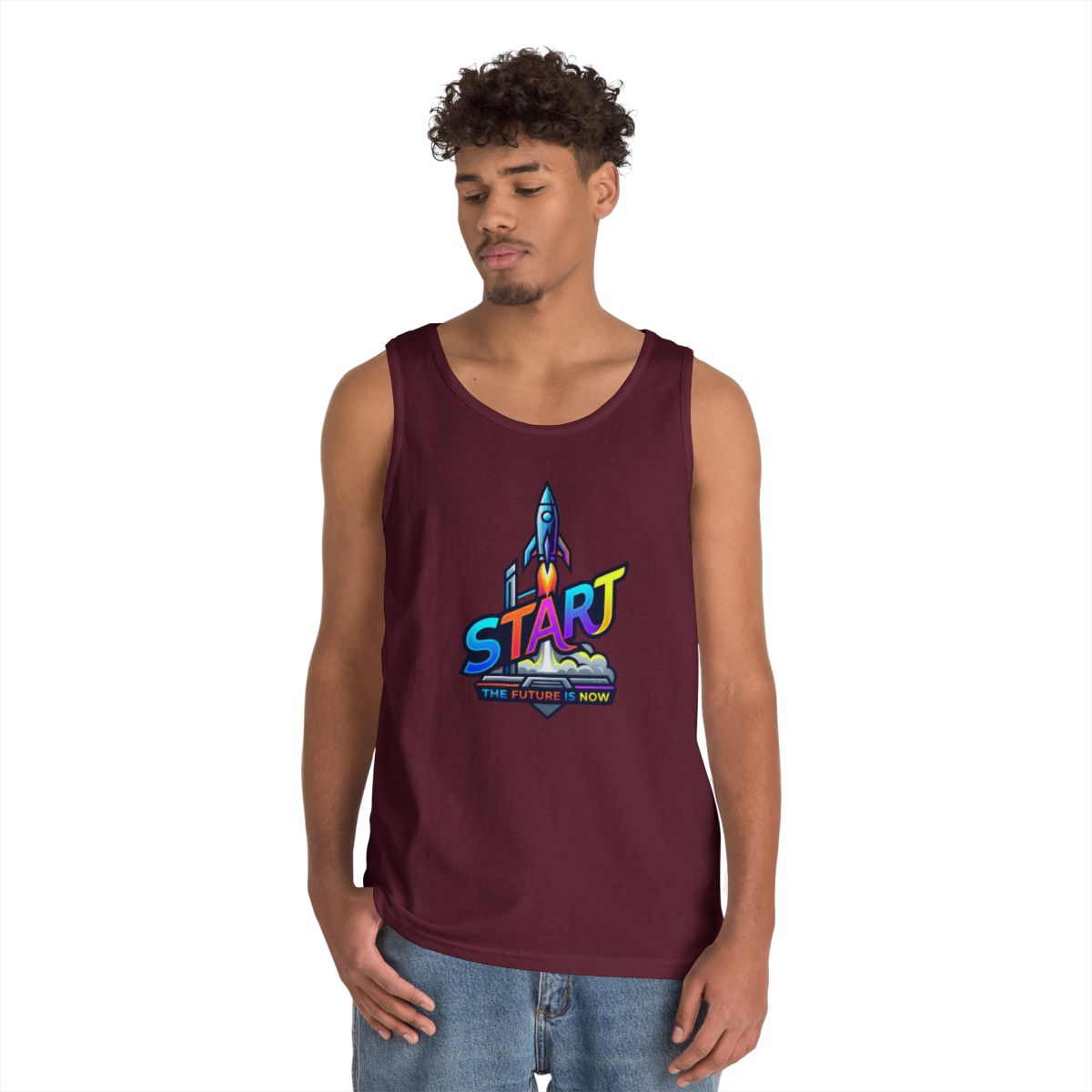Color: Maroon | Start The Future Is Now Tank Top