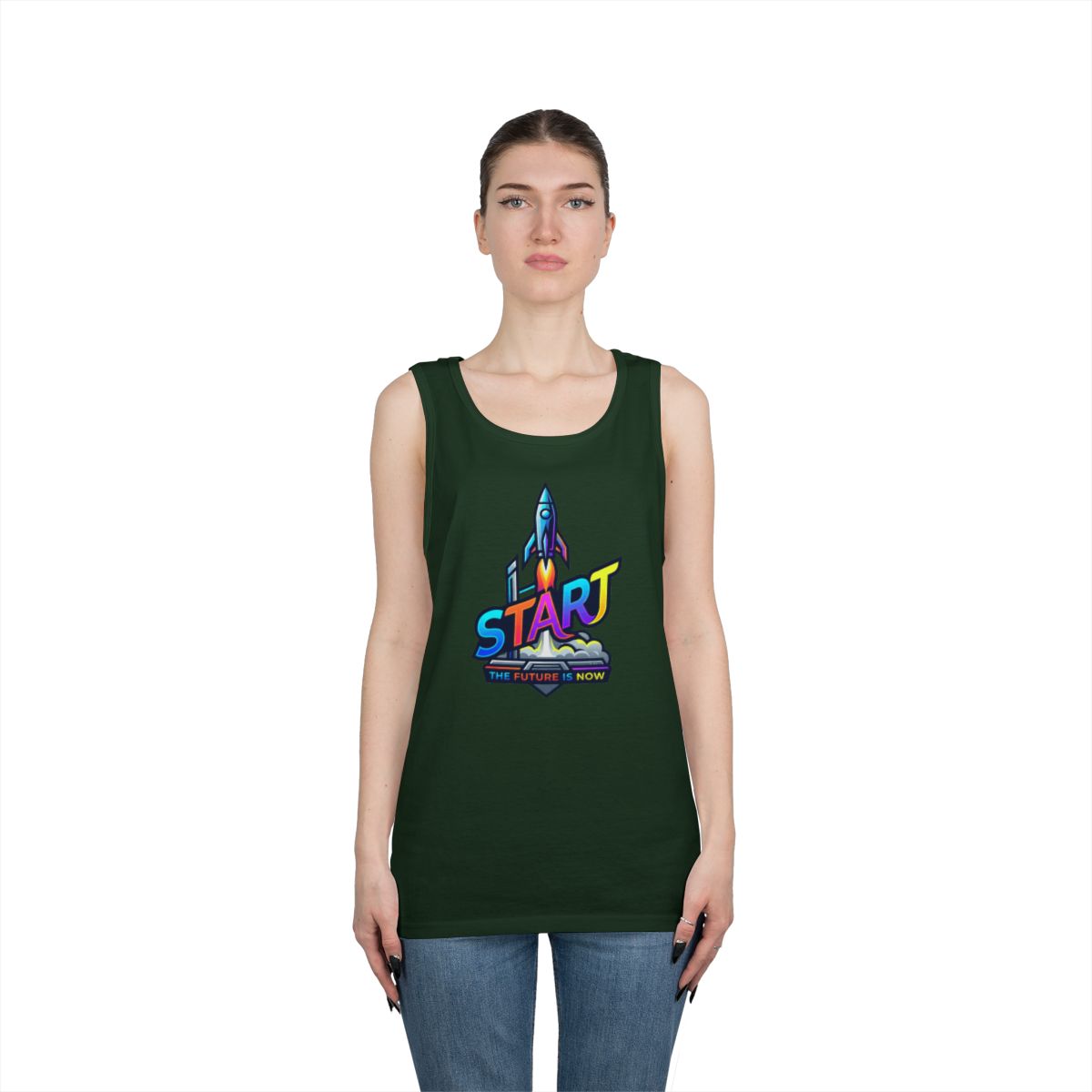 Color: Forest Green | Start The Future Is Now Tank Top