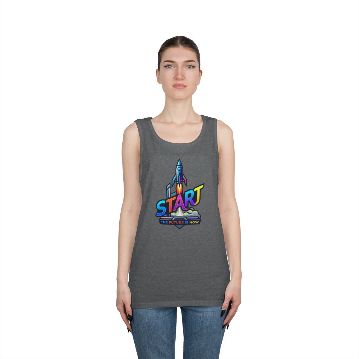 Color: Graphite Heather | Start The Future Is Now Tank Top
