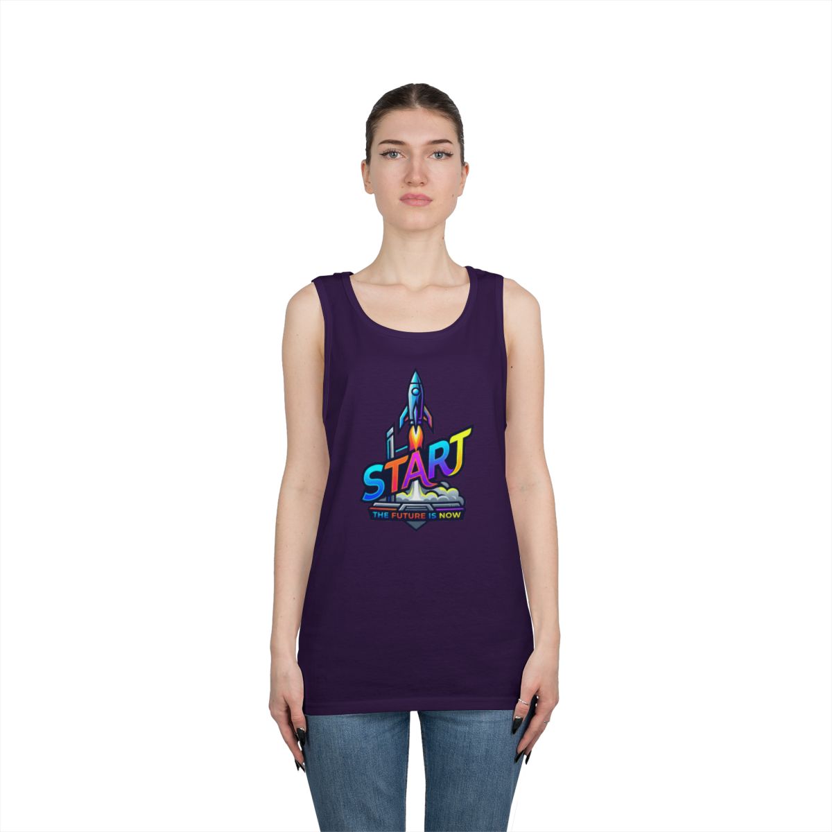 Color: Purple | Start The Future Is Now Tank Top
