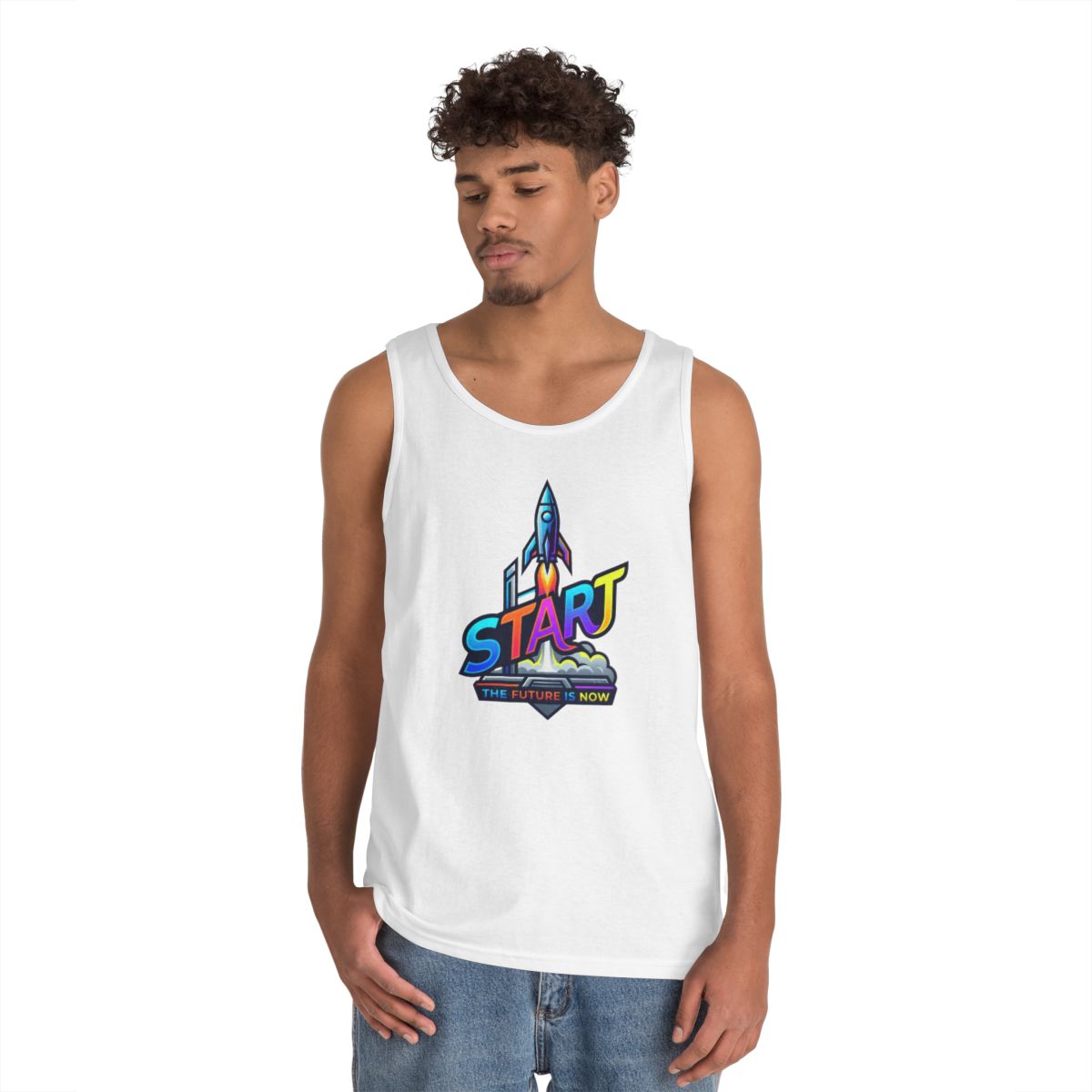 Color: White | Start The Future Is Now Tank Top