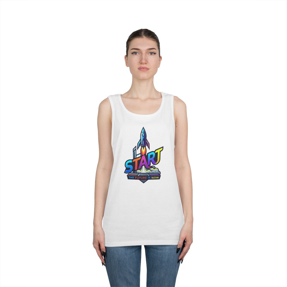 Color: White | Start The Future Is Now Tank Top