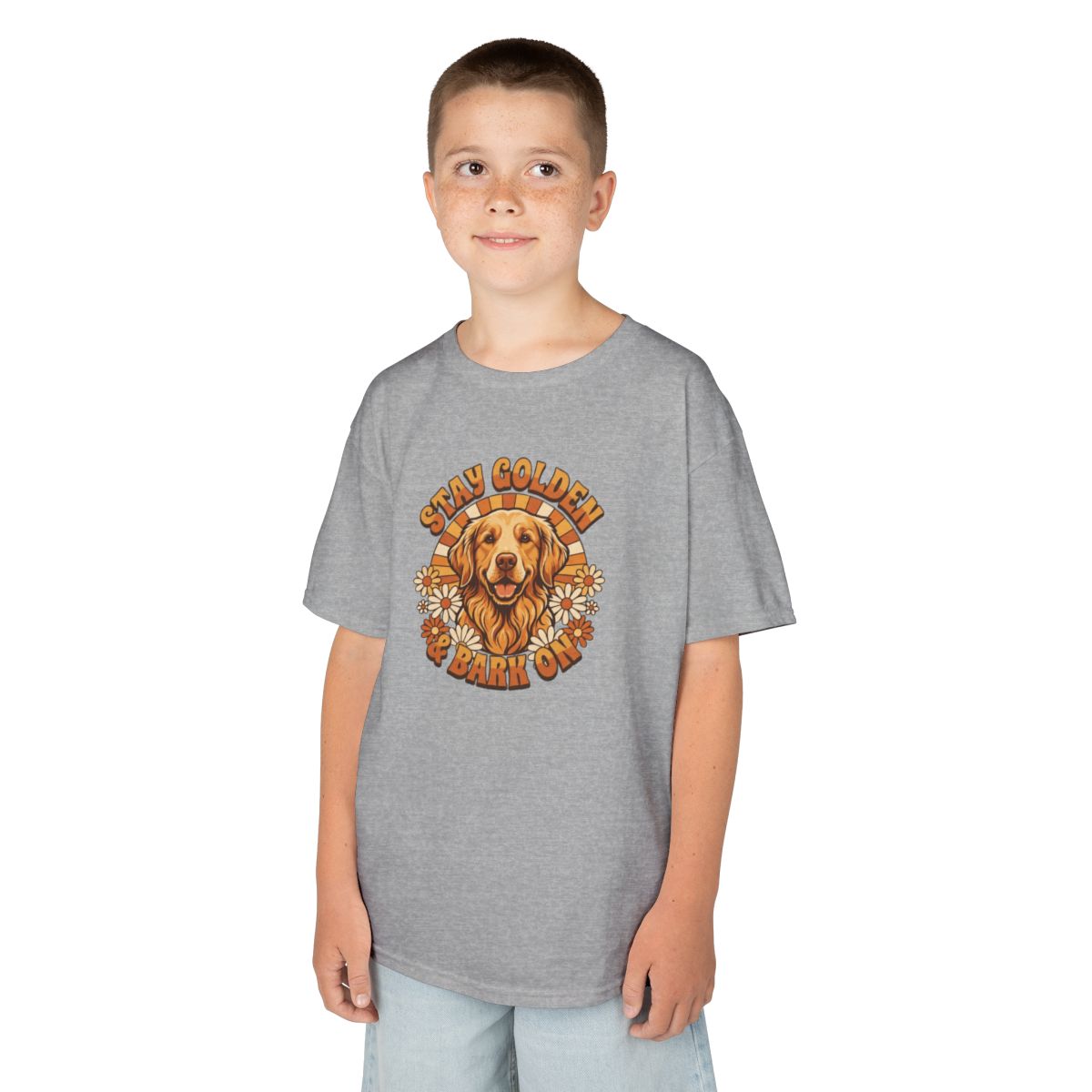 Color: Sport Grey | Stay Golden & Bark On Kids Tee