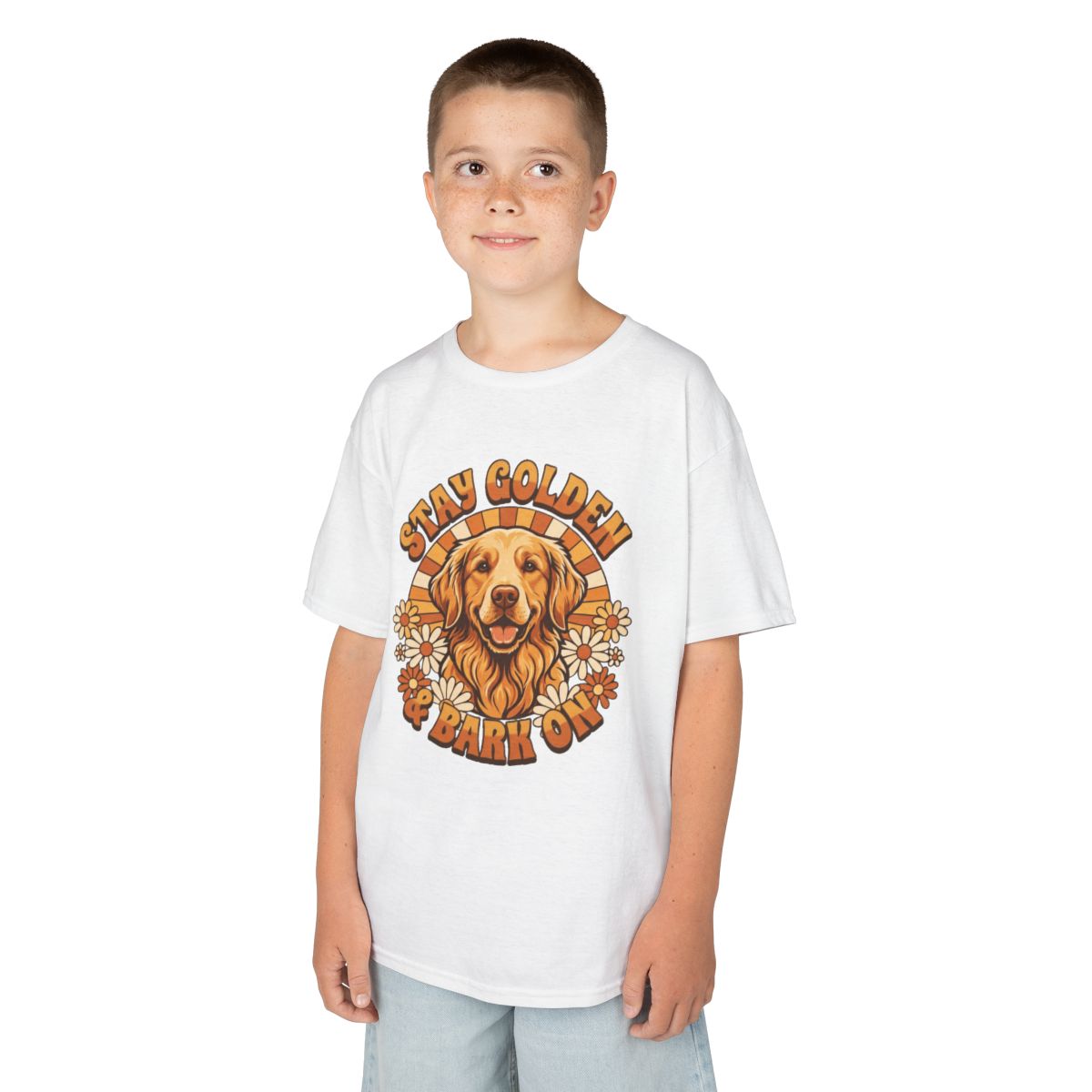 Color: White | Stay Golden & Bark On Kids Tee