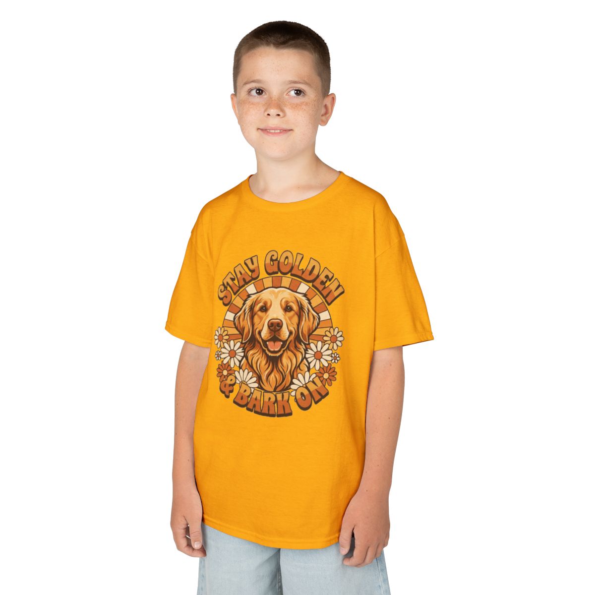 Color: Gold | Stay Golden & Bark On Kids Tee