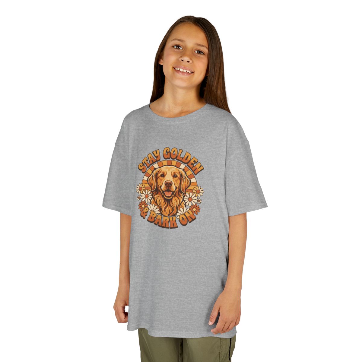 Color: Sport Grey | Stay Golden & Bark On Kids Tee