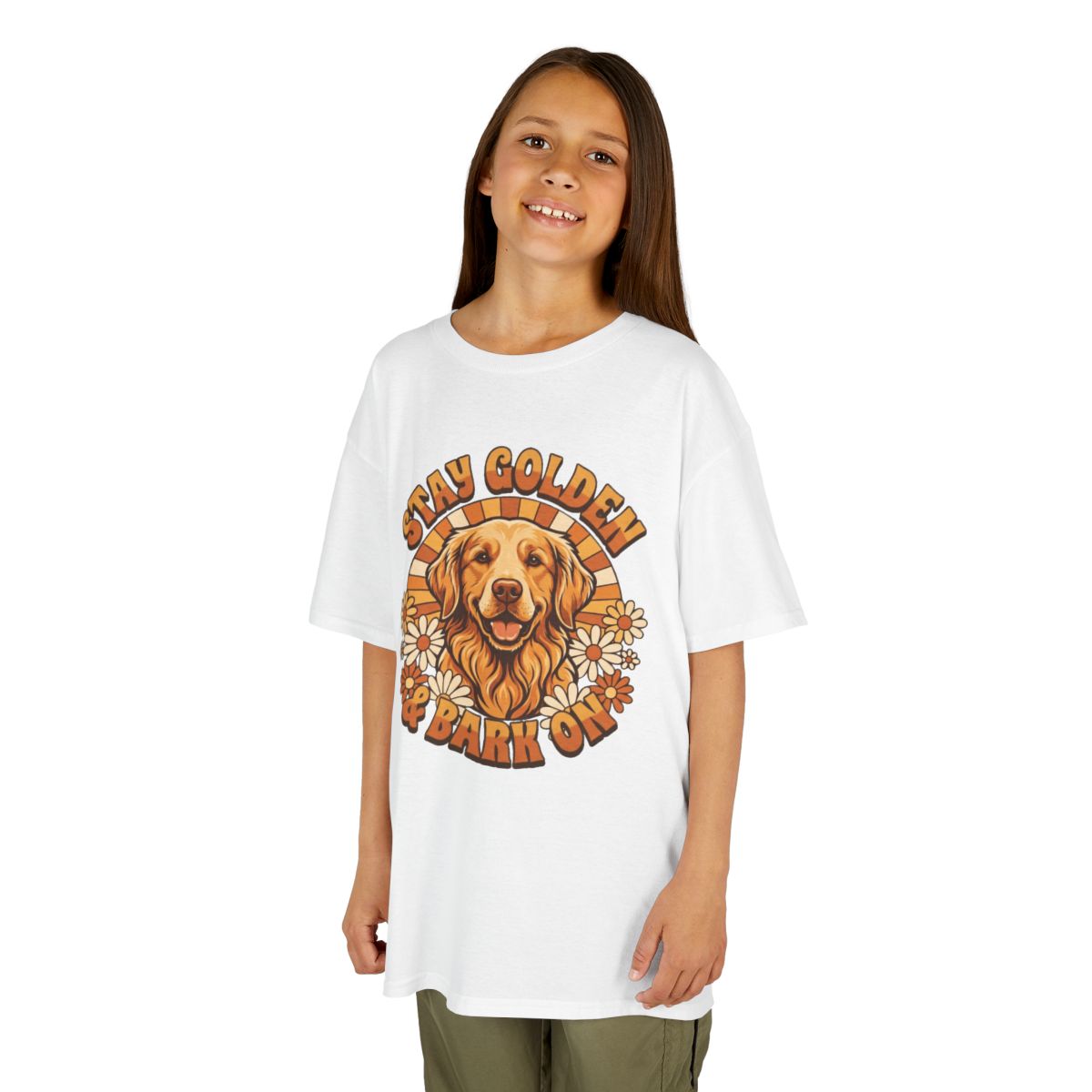 Color: White | Stay Golden & Bark On Kids Tee