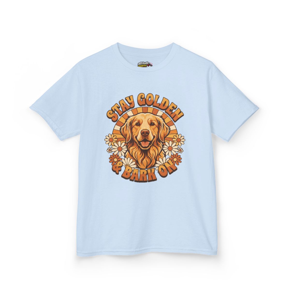 Color: Light Blue | Stay Golden & Bark On Kids Tee