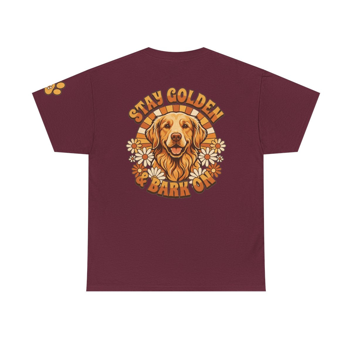 Color: Maroon | Stay Golden & Bark On Premium Graphic Tee
