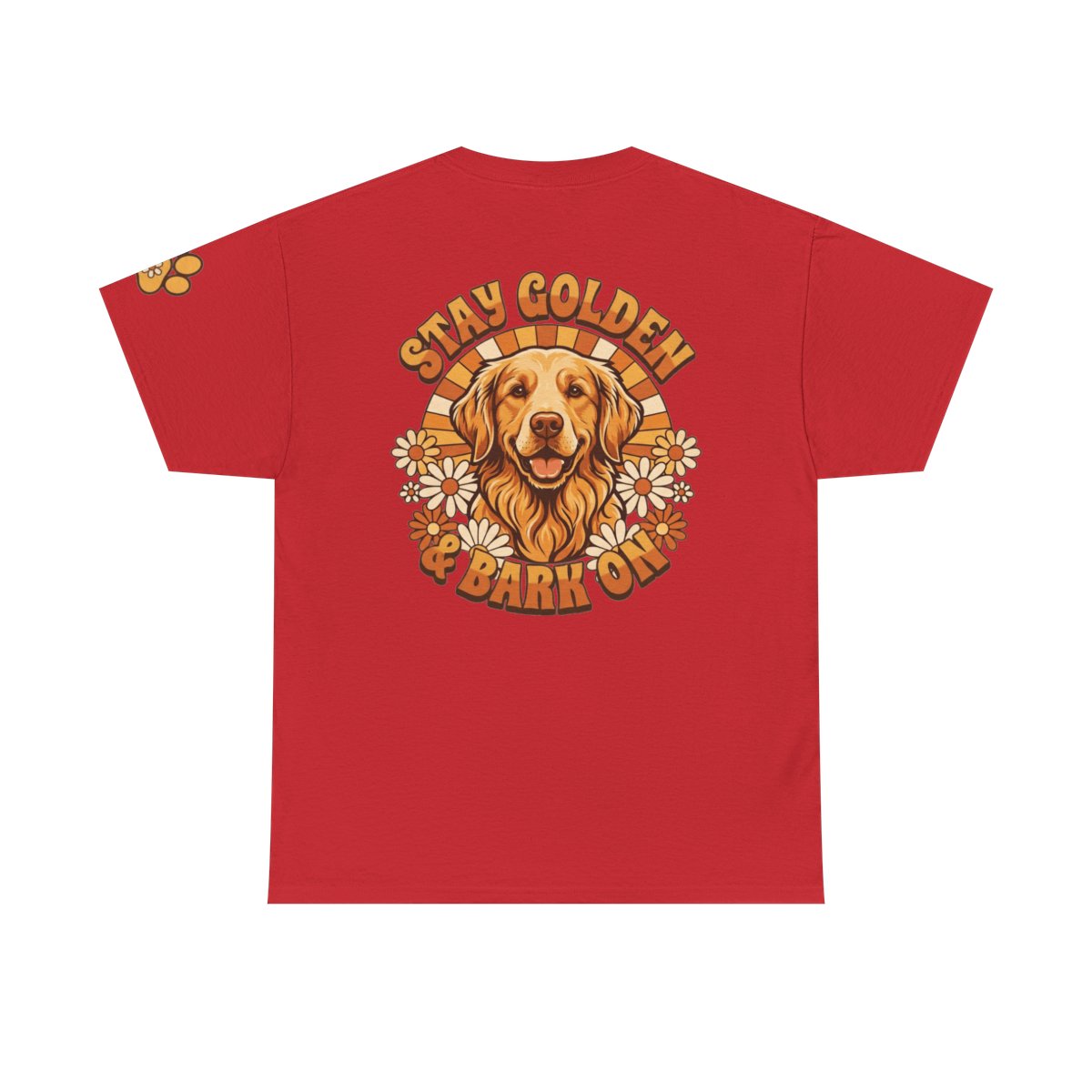 Color: Red | Stay Golden & Bark On Premium Graphic Tee