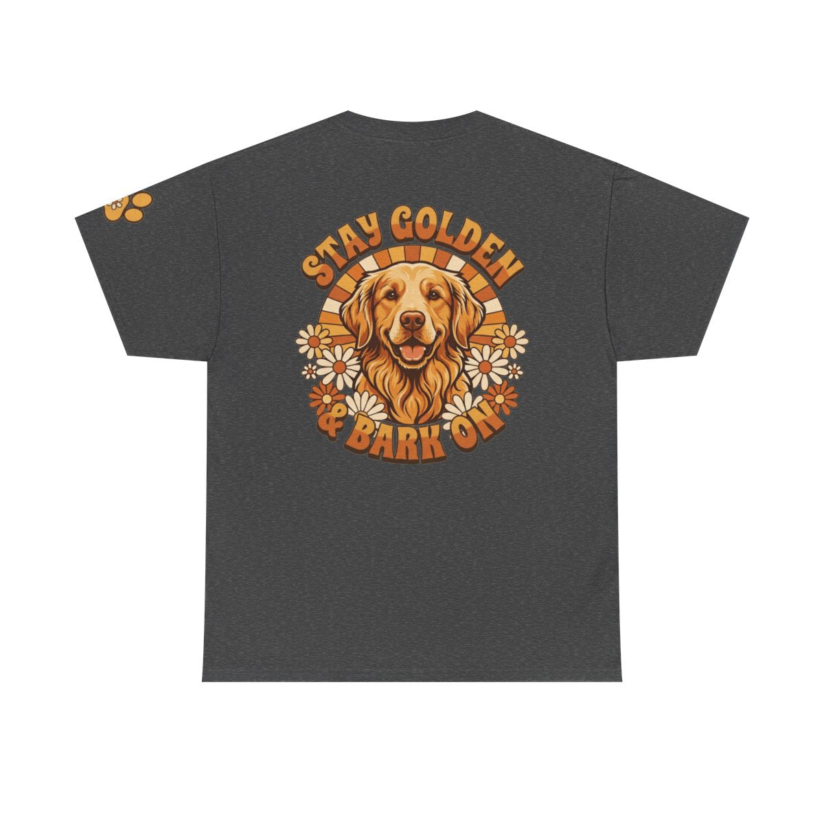 Color: Dark Heather | Stay Golden & Bark On Premium Graphic Tee