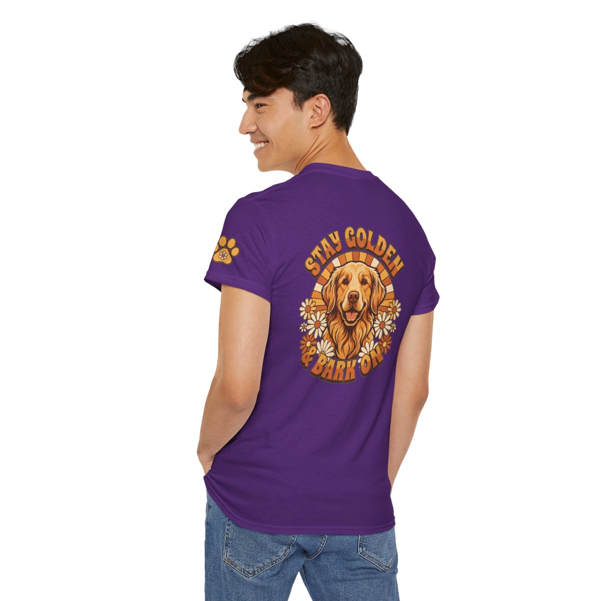 Color: Purple | Stay Golden & Bark On Premium Graphic Tee