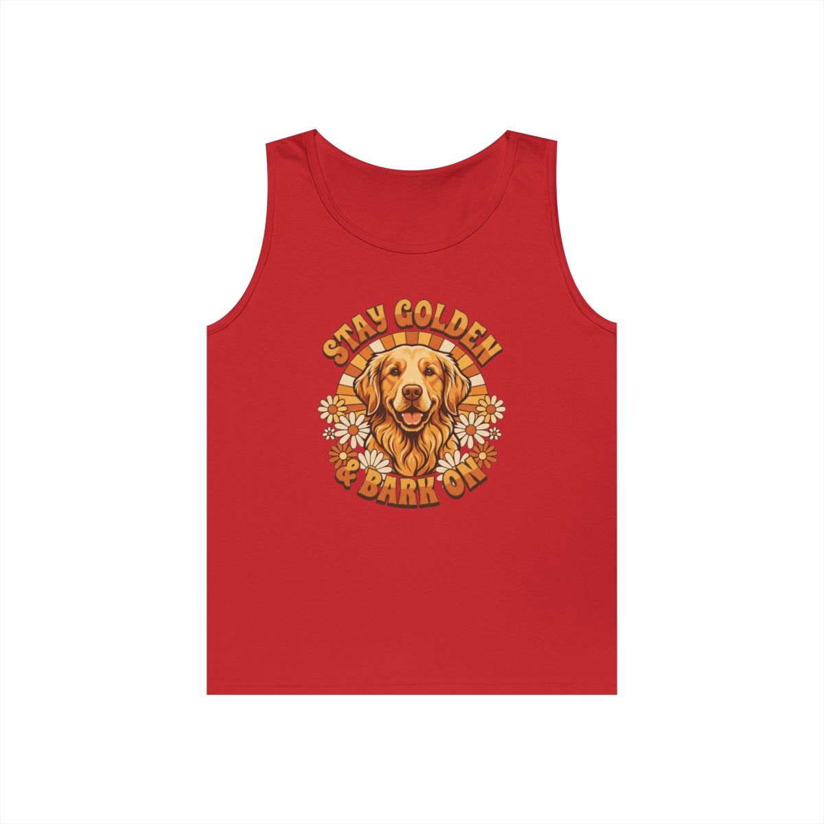 Color: Red | Stay Golden & Bark On Tank Top