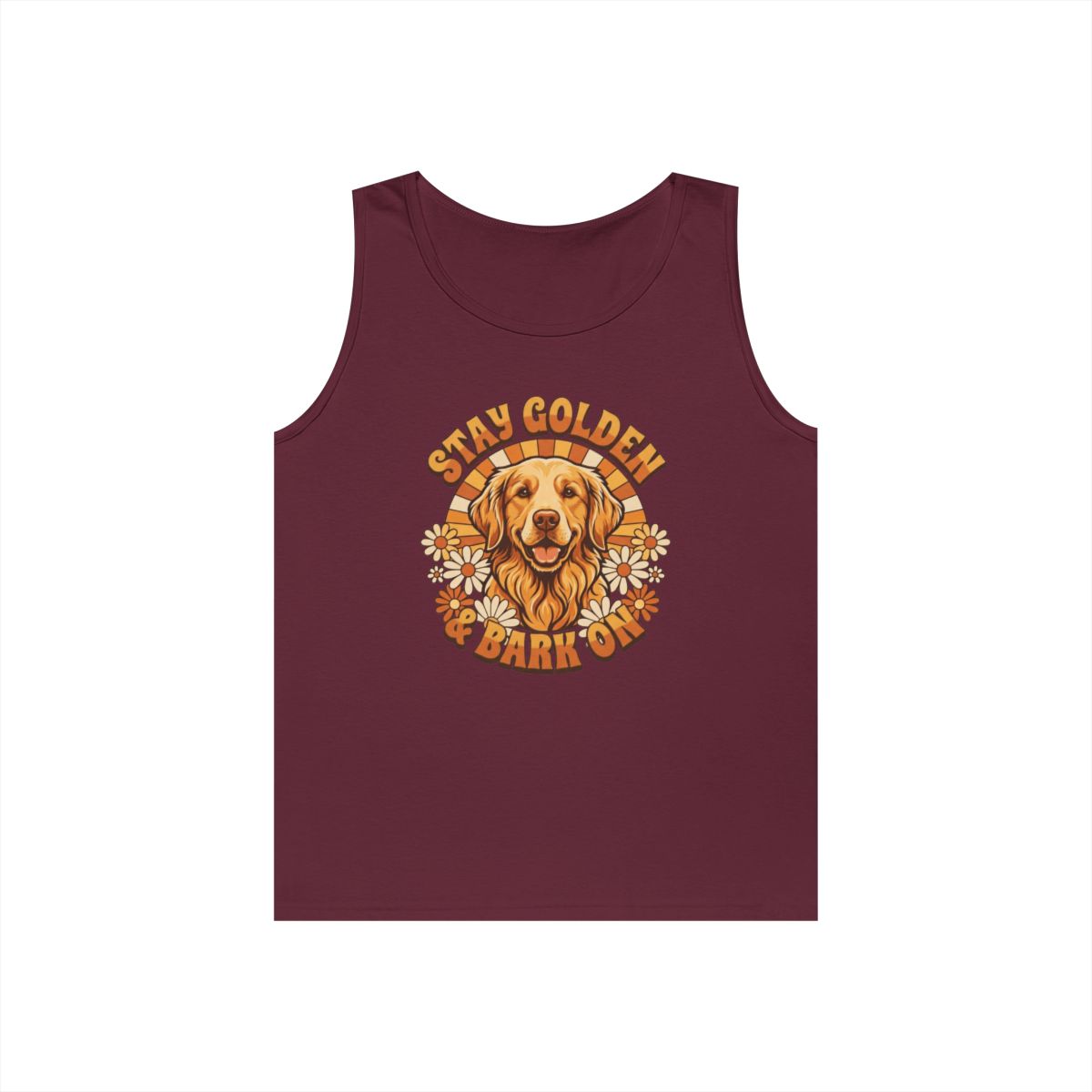 Color: Maroon | Stay Golden & Bark On Tank Top