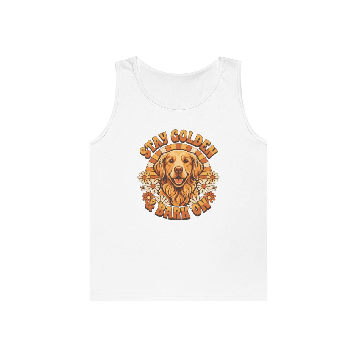 Color: White | Stay Golden & Bark On Tank Top