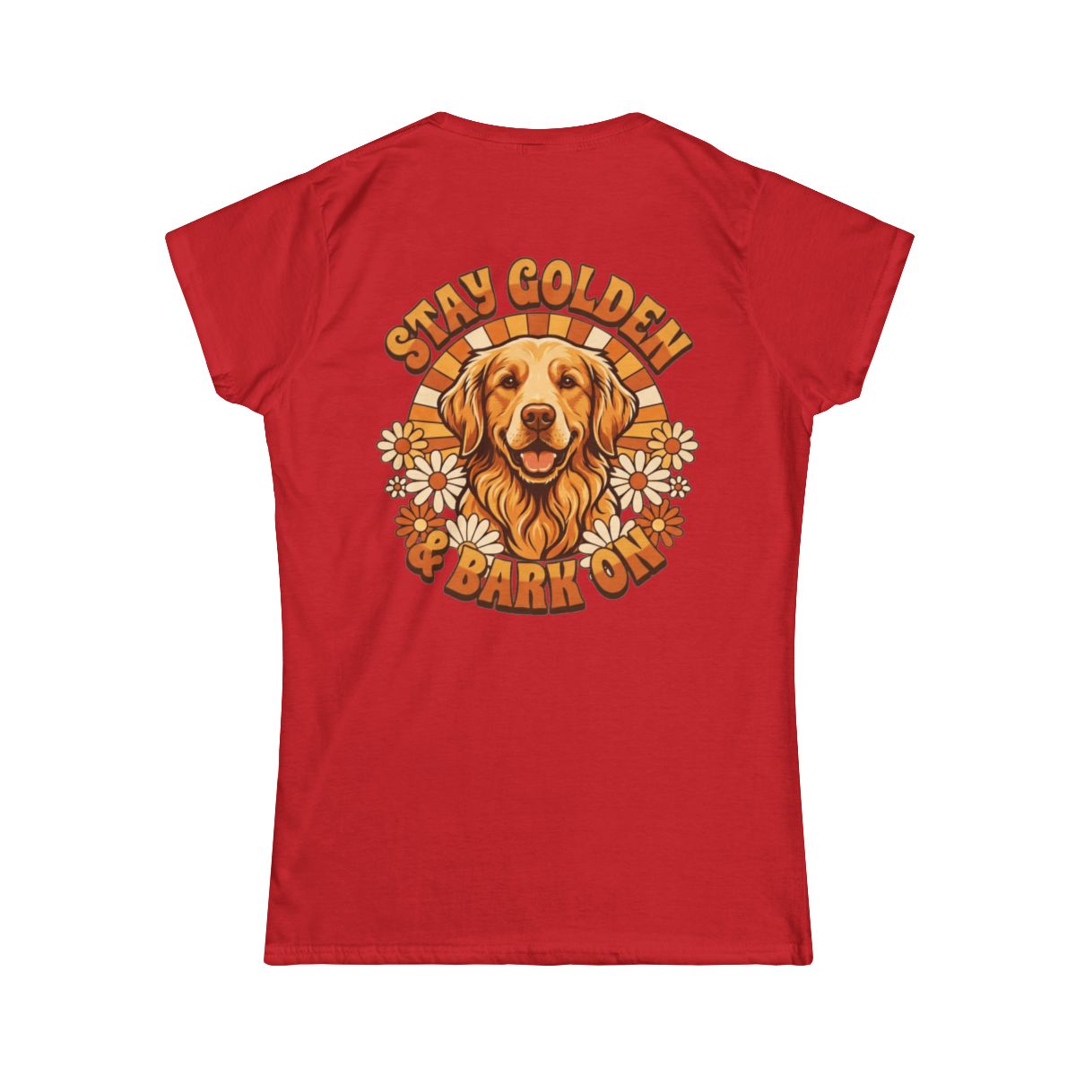 Color: Red | Stay Golden & Bark On Women's Tee