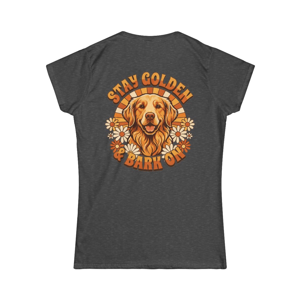 Color: Dark Heather | Stay Golden & Bark On Women's Tee